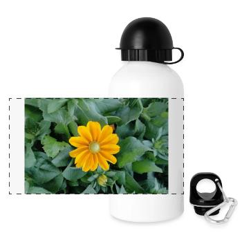 Floraison de rayons jaunes - Gourde panoramique avec couvercle 500 ml - blanc - Devant