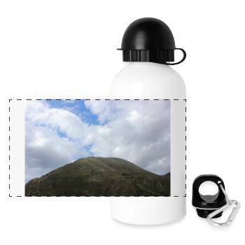 Montagnes de montagne Paysage de montagne Poster - Gourde panoramique avec couvercle 500 ml - blanc - Devant