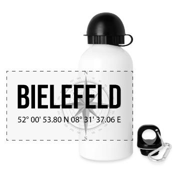 Koordinaten Bielefeld - Panorama Trinkflasche mit Deckel 500 ml - Weiß - Vorne