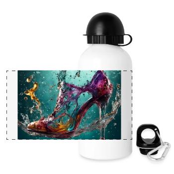 Color explosion in water 2 - AI - Panoramic Thermal Bottle with Lid 500 ml - white - Front