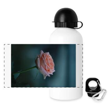 Rose - Panorama Trinkflasche mit Deckel 500 ml - Weiß - Vorne