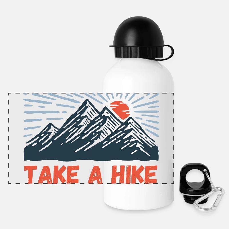 Take a hike - Panoramic Thermal Bottle with Lid 500 ml - white