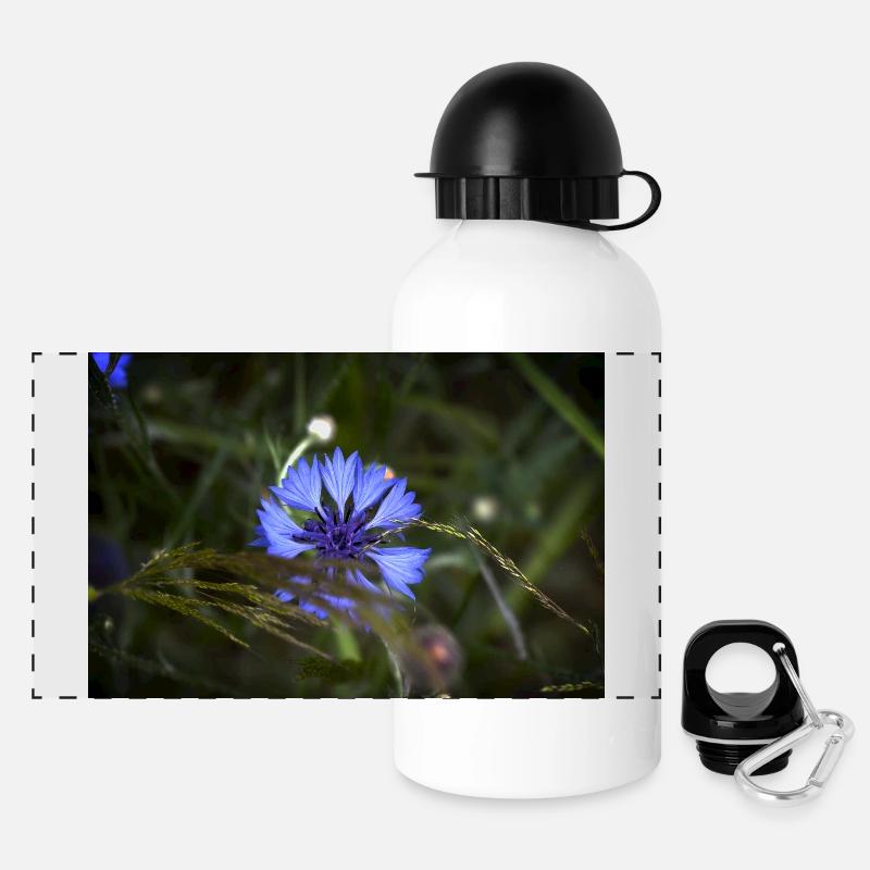 Cornflower Indigo Light - Panoramic Thermal Bottle with Lid 500 ml - white