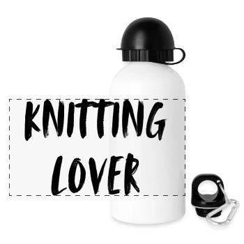 Knitting lovers club. Knitting Lovers Club. - Panoramic Thermal Bottle with Lid 500 ml - white - Front