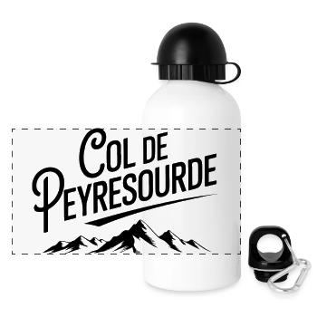 Col de Peyresourde Cycling Climb Art - Panoramic Thermal Bottle with Lid 500 ml - white - Front