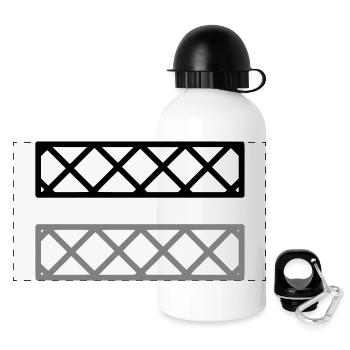 Fence Grid Pattern Frame - Panoramic Thermal Bottle with Lid 500 ml - white - Front