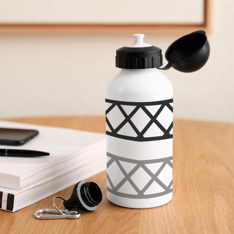 Fence Grid Pattern Frame Panoramic Thermal Bottle with Lid 500 ml