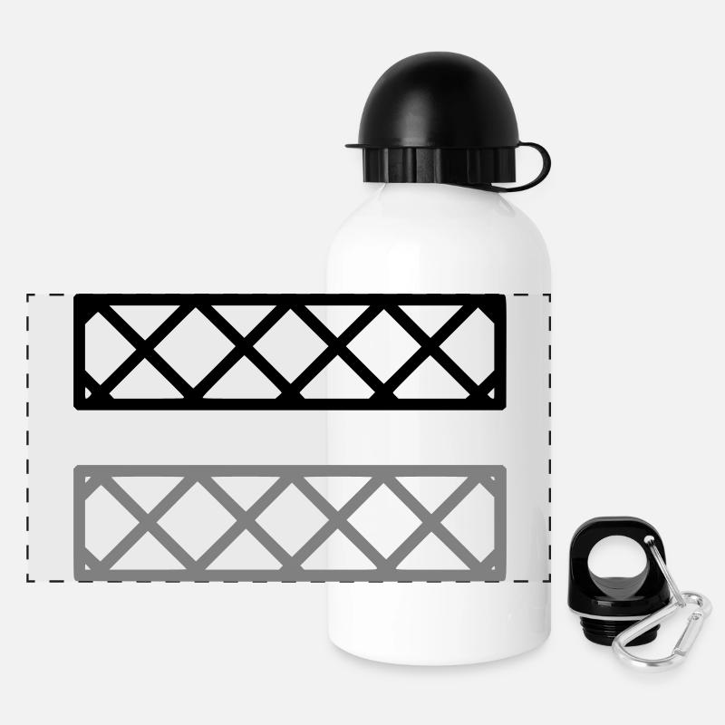 Zaun Gitter Muster Rahmen - Panorama Trinkflasche mit Deckel 500 ml - Weiß