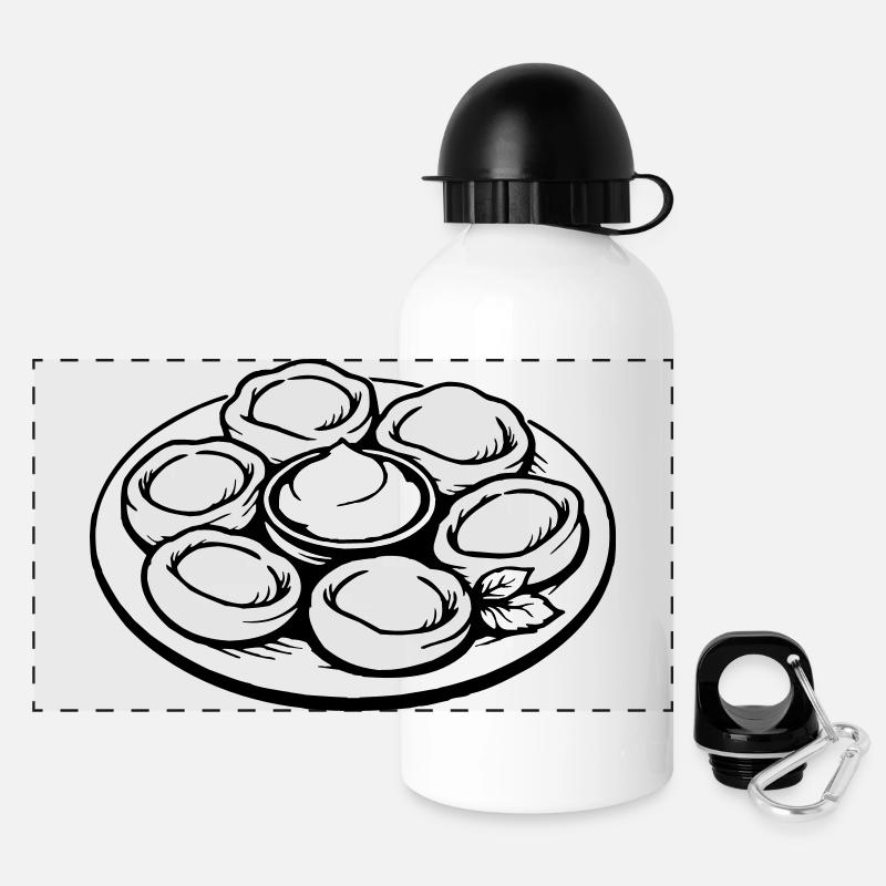 Pelmeni, Manti - Panoramic Thermal Bottle with Lid 500 ml - white