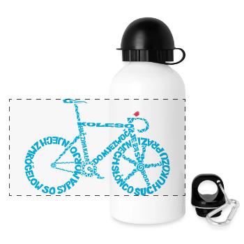 KOLESO "BASEŃ" - Panorama Trinkflasche mit Deckel 500 ml - Weiß - Vorne