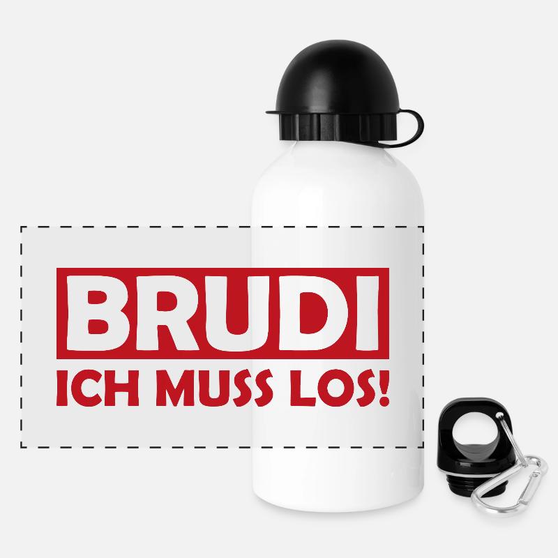 BRUDI : Je dois y aller - Gourde panoramique avec couvercle 500 ml - blanc