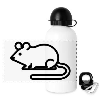 Charming Minimalist Mouse Icon for All Occasions - Panorama Trinkflasche mit Deckel 500 ml - Weiß - Vorne