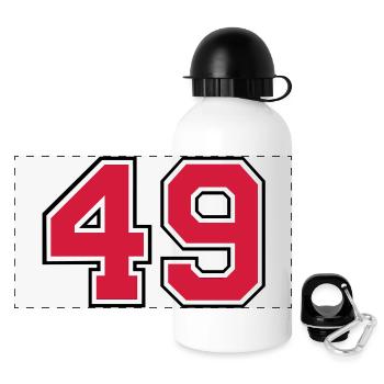 49__f2 - Panorama Trinkflasche mit Deckel 500 ml - Weiß - Vorne