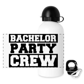 Bachelor Party Crew Design - Panorama Trinkflasche mit Deckel 500 ml - Weiß - Vorne