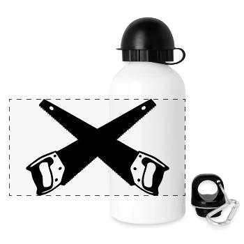Handwerker Säge - Panorama Trinkflasche mit Deckel 500 ml - Weiß - Vorne
