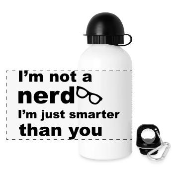 Nerd Glasses - Panorama Trinkflasche mit Deckel 500 ml - Weiß - Vorne