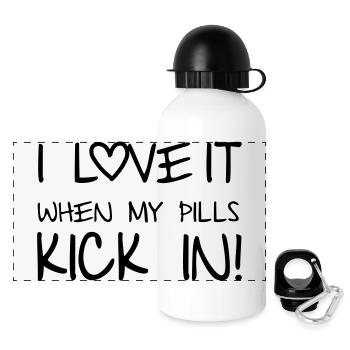 Pills - Panorama Trinkflasche mit Deckel 500 ml - Weiß - Vorne