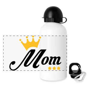 Maman / Fête des Mère / Enfant / Mere / Bébé - Gourde panoramique avec couvercle 500 ml - blanc - Devant