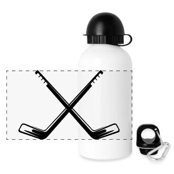 eishockey schläger spiel game hockey icon - Panorama Trinkflasche mit Deckel 500 ml - Weiß - Vorne