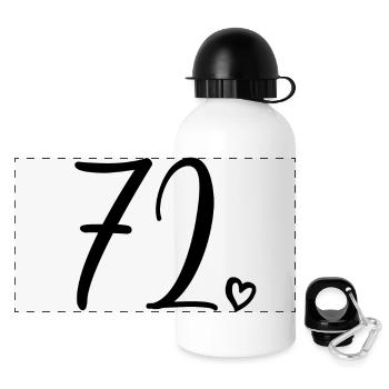Süße Nummer 72, 72 Jahre alt, Geschenk zum 72. Geburtstag - Panorama Trinkflasche mit Deckel 500 ml - Weiß - Vorne