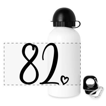 Süße Nummer 82, 82 Jahre alt, Geschenk zum 82. Geburtstag - Panorama Trinkflasche mit Deckel 500 ml - Weiß - Vorne