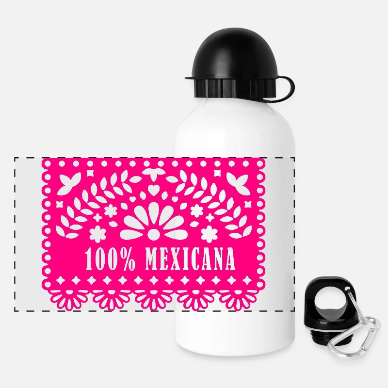 100 MEXICAINS - Gourde panoramique avec couvercle 500 ml - blanc