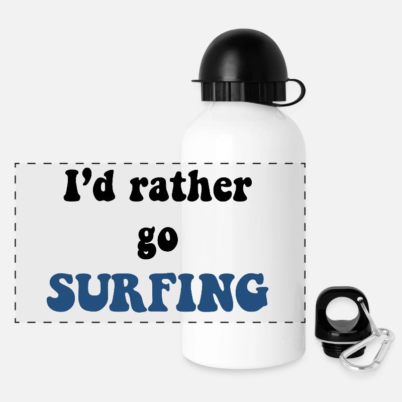 SURFEN - Panorama Trinkflasche mit Deckel 500 ml - Weiß
