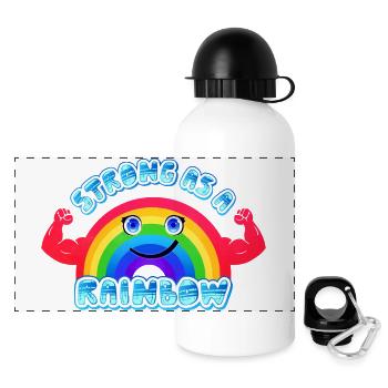 Strong as a Rainbow - Panoramic Thermal Bottle with Lid 500 ml - white - Front