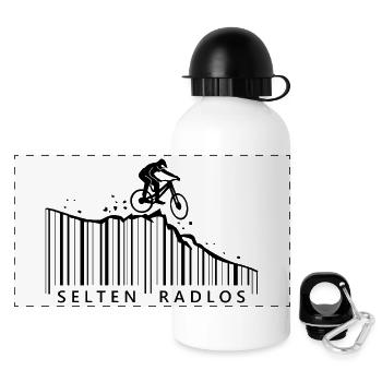 selten radlos barcode downhill mountainbike - Panorama Trinkflasche mit Deckel 500 ml - Weiß - Vorne