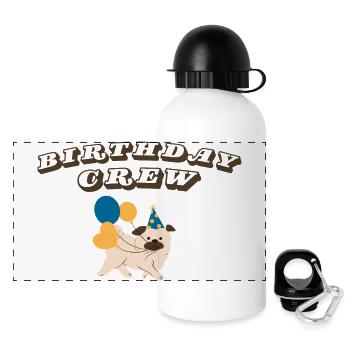 Birthday Crew - Panorama Trinkflasche mit Deckel 500 ml - Weiß - Vorne