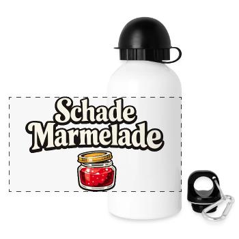Schade Marmelade Lustiger Retro Spruch Humor - Panorama Trinkflasche mit Deckel 500 ml - Weiß - Vorne