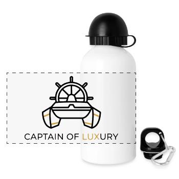 Luxury Catamaran Line Art - Panoramic Thermal Bottle with Lid 500 ml - white - Front
