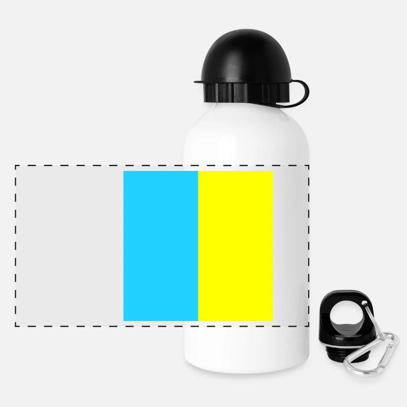 Canaries - drapeau - Gourde panoramique avec couvercle 500 ml - blanc