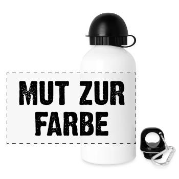 Mut Zur Farbe - Panorama Trinkflasche mit Deckel 500 ml - Weiß - Vorne
