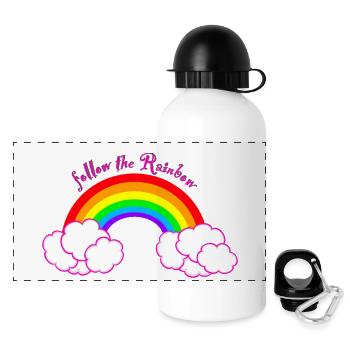 suivre le Rainbow wolken - Gourde panoramique avec couvercle 500 ml - blanc - Devant