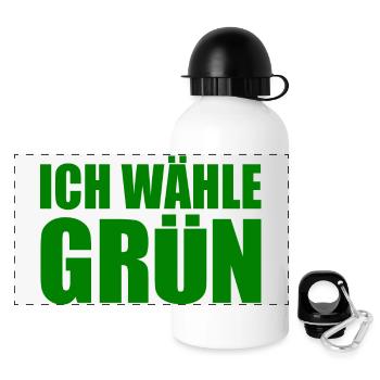 ich wähle grün - Panorama Trinkflasche mit Deckel 500 ml - Weiß - Vorne