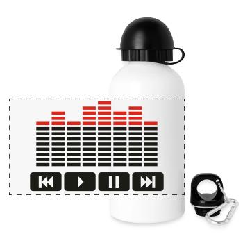 Equalizer audio player dj - Gourde panoramique avec couvercle 500 ml - blanc - Devant