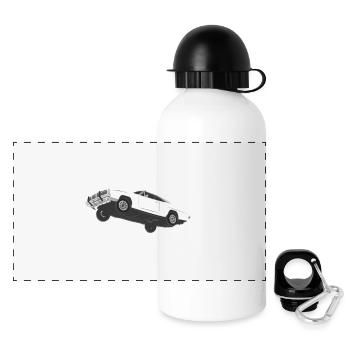 fliegendes Auto - Panorama Trinkflasche mit Deckel 500 ml - Weiß - Vorne