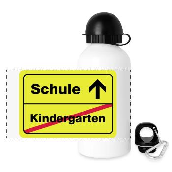 schule , kindergarten - Panorama Trinkflasche mit Deckel 500 ml - Weiß - Vorne
