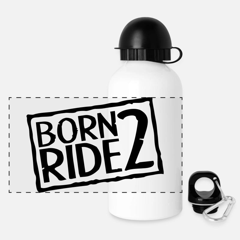 Born 2 Ride - Gourde panoramique avec couvercle 500 ml - blanc