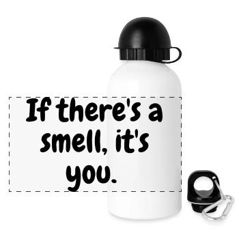 s’il y a une odeur c’est votre message drôle - Gourde panoramique avec couvercle 500 ml - blanc - Devant