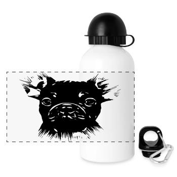 Dog - Panoramic Thermal Bottle with Lid 500 ml - white - Front