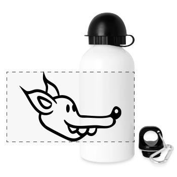 Hund Gesicht Kleiner Glücklicher Welpe Haustier - Panorama Trinkflasche mit Deckel 500 ml - Weiß - Vorne