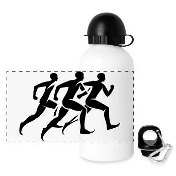 Dessin du coureur - Gourde panoramique avec couvercle 500 ml - blanc - Devant