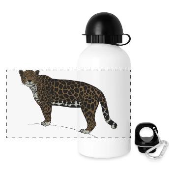 Jaguar-Blick - Panorama Trinkflasche mit Deckel 500 ml - Weiß - Vorne