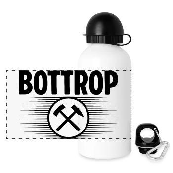 Bottrop Bergbau - Panorama Trinkflasche mit Deckel 500 ml - Weiß - Vorne