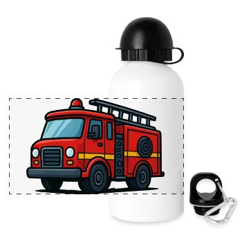 voiture de pompiers - Gourde panoramique avec couvercle 500 ml - blanc - Devant