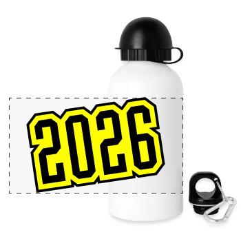 2026 - Gourde panoramique avec couvercle 500 ml - blanc - Devant