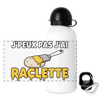 J'peux pas j'ai raclette - Gourde panoramique avec couvercle 500 ml - blanc - Devant