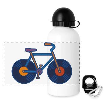 Vinyl Cycle Echo - Panorama Trinkflasche mit Deckel 500 ml - Weiß - Vorne